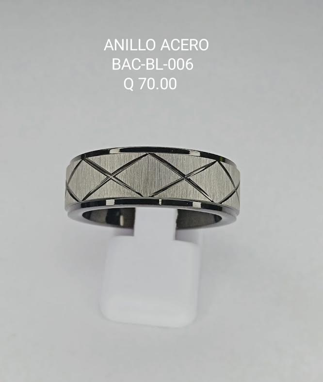 ANILLO ACERO BAC BL 006