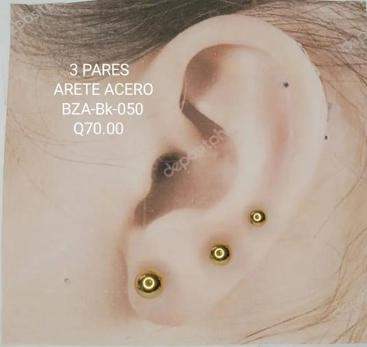 ARETES ACERO BZA-BK-050 Lalú Joyas