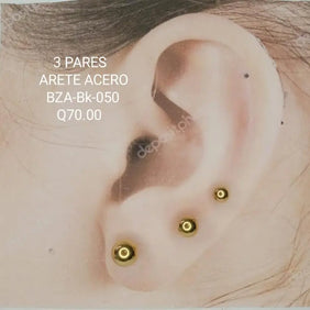 ARETES ACERO BZA-BK-050 Lalú Joyas