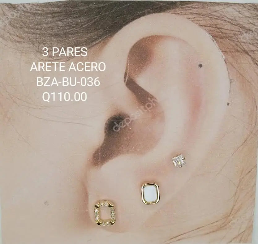ARETES ACERO BZA BU 036 Lalú Joyas