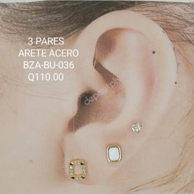 ARETES ACERO BZA BU 036 Lalú Joyas