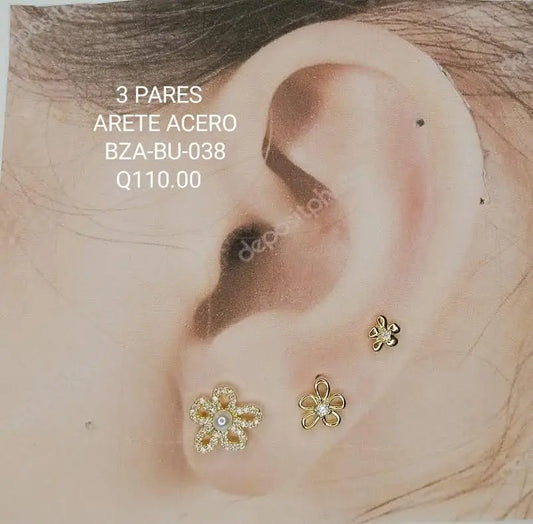 ARETES ACERO BZA BU 038 Lalú Joyas