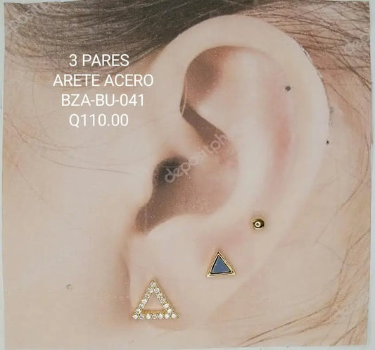 ARETES ACERO BZA BU 041 Lalú Joyas