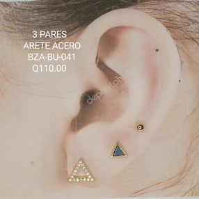 ARETES ACERO BZA BU 041 Lalú Joyas
