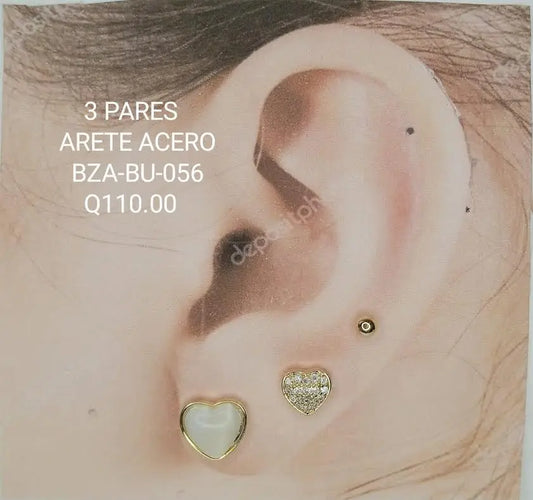 ARETES ACERO BZA BU 056 Lalú Joyas