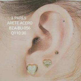ARETES ACERO BZA BU 056 Lalú Joyas