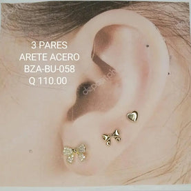 ARETES ACERO BZA BU 058 Lalú Joyas