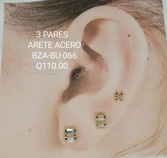 ARETES ACERO BZA BU 066 Lalú Joyas