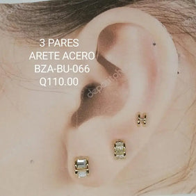 ARETES ACERO BZA BU 066 Lalú Joyas