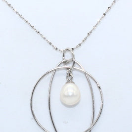 CADENA PLATA CON DIJE PERLA COPERVG90