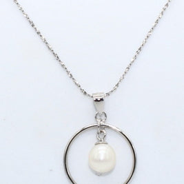 CADENA PLATA CON DIJE PERLA COPERVG91