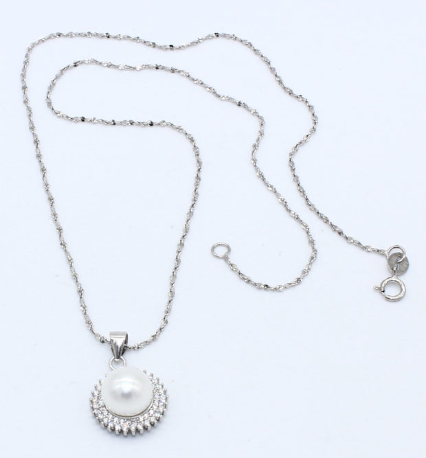 CADENA PLATA CON DIJE PERLA COPERVG95