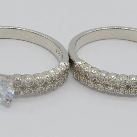 DUO ANILLOS DE PLATA 925 GAN25 Lalú Joyas