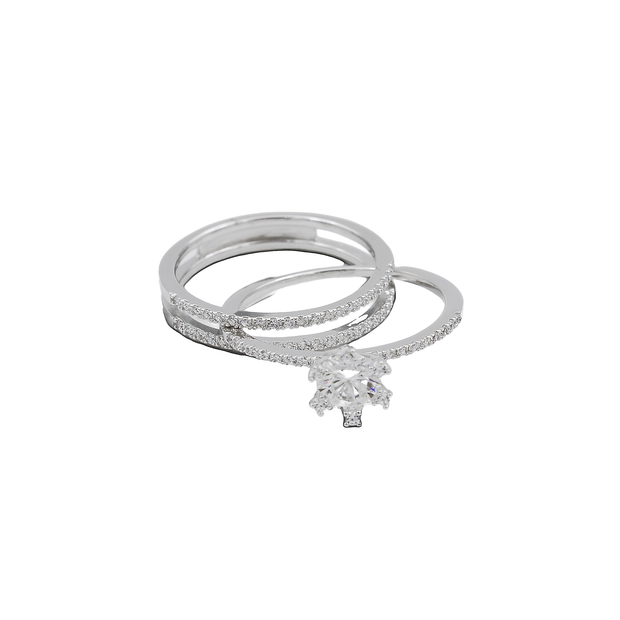 DUO ANILLOS PLATA FYJ-0557101MQ