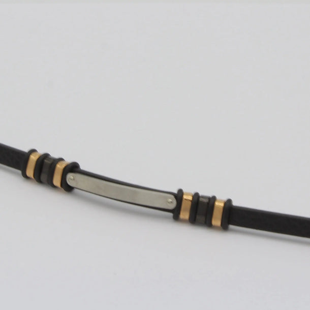 PULSERA ACERO BPC BK 026 Lalú Joyas