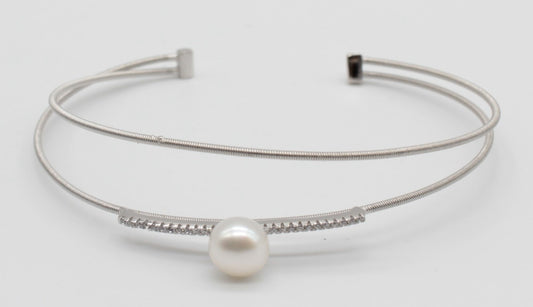 PULSERA CON PERLA Y PLATA PUPERVG40