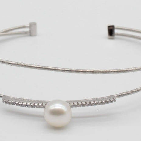 PULSERA CON PERLA Y PLATA PUPERVG40