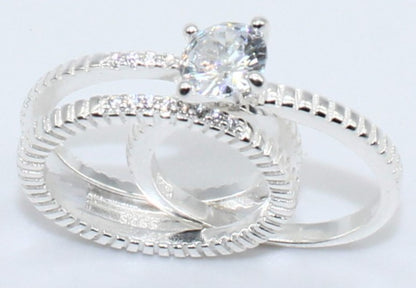 DUO ANILLOS PLATA R004502