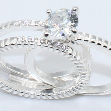 DUO ANILLOS PLATA R004502