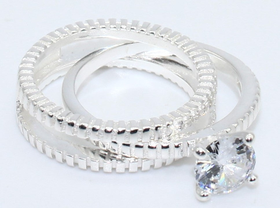 DUO ANILLOS PLATA R004502