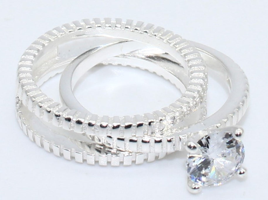 DUO ANILLOS PLATA R004502