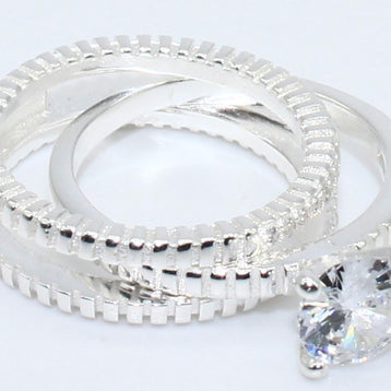 DUO ANILLOS PLATA R004502