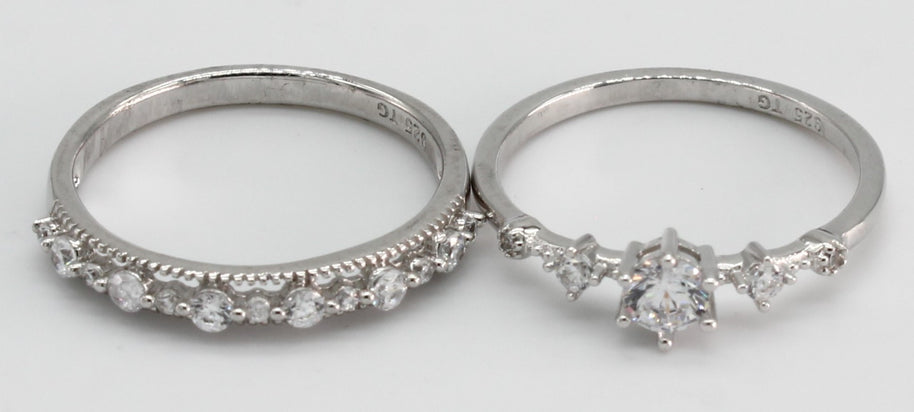DUO ANILLOS PLATA 925 T7 RO69