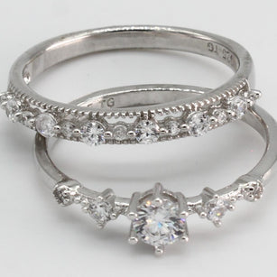 DUO ANILLOS PLATA 925 T7 RO69