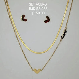 SET ACERO BJD BS 055 Lalú Joyas