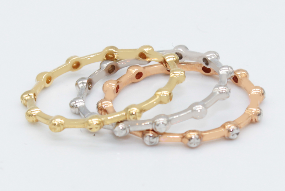 TRIO DE ANILLOS ORO 14KL 3.5 T7 AN14K9